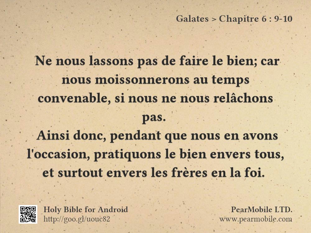 Galates, Chapitre 6:9-10